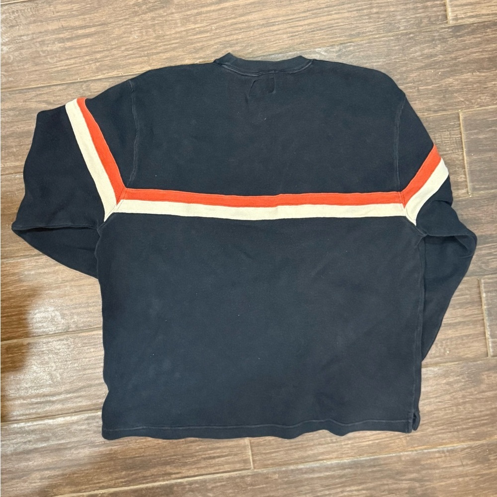 Vtg 90s American Eagle Performance Striped Cotton Crewneck Sweater XL Navy - Picture 6 of 6